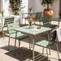 Table de jardin bistrot carrée en métal 70x70 cm et 2 chaises