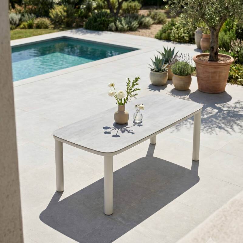Table de jardin structure en aluminium 8 personnes 213x90 cm et 8 chaises en textilène (2/7)