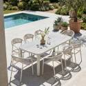 Table de jardin structure en aluminium 8 personnes 213x90 cm et 8 chaises en textilène