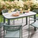 Table de jardin structure en aluminium 6 personnes 150x90 cm