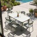 Table de jardin structure en aluminium 6 personnes 150x90 cm
