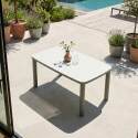 Table de jardin structure en aluminium 6 personnes 150x90 cm