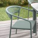 Chaise de jardin en aluminium et rotin synthétique avec accoudoirs