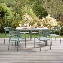 Chaise de jardin en aluminium et rotin synthétique avec accoudoirs