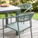 Chaise de jardin en aluminium et rotin synthétique avec accoudoirs