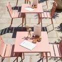 Table de jardin bistrot carrée en métal 70x70 cm et 2 chaises