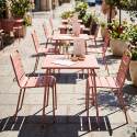 Table de jardin bistrot carrée en métal 70x70 cm et 2 chaises
