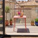 Table de jardin carré en métal 2 à 4 personnes 70x70 cm