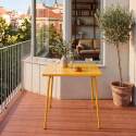 Table de jardin carré en métal 2 à 4 personnes 70x70 cm