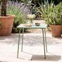 Table de jardin carré en métal 2 à 4 personnes 70x70 cm