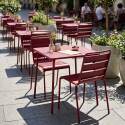 Table de jardin carré en métal 2 à 4 personnes 70x70 cm