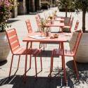 Table de jardin carré en métal 2 à 4 personnes 70x70 cm