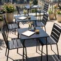 Table de jardin carré en métal 2 à 4 personnes 70x70 cm