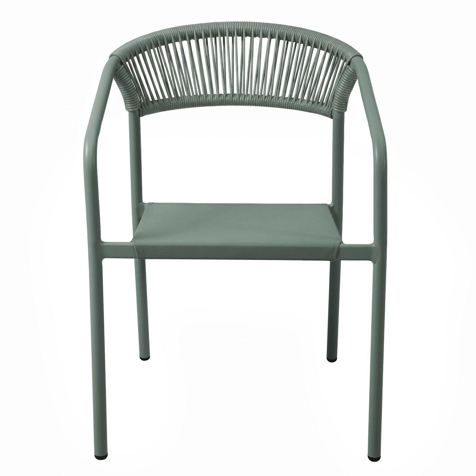 Chaise de jardin en aluminium et rotin synthétique avec accoudoirs