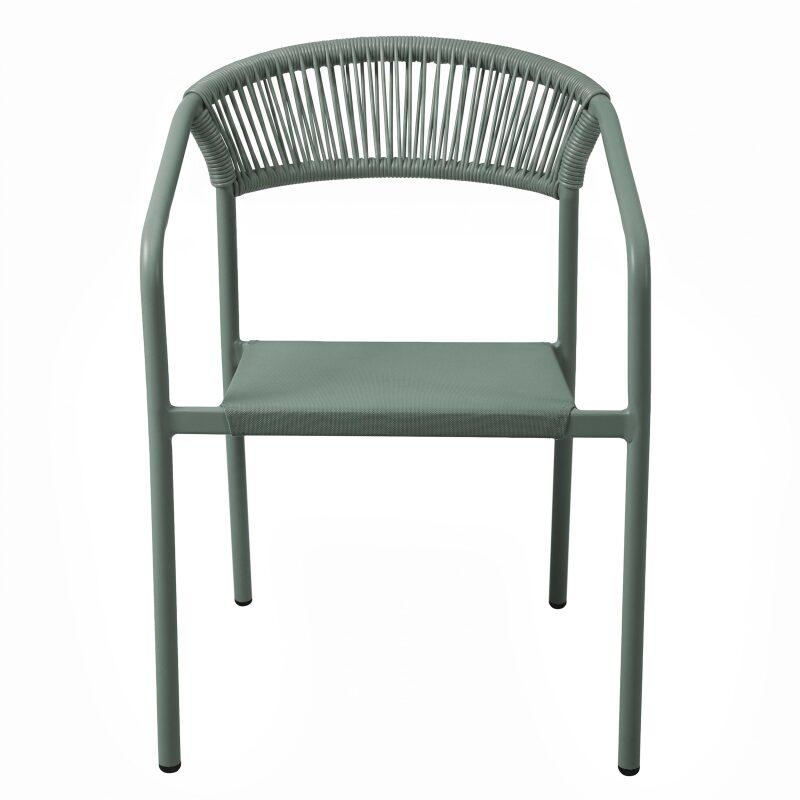Chaise de jardin en aluminium et rotin synthétique avec accoudoirs (4/7)