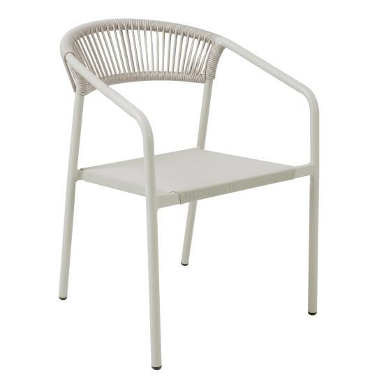 Chaise de jardin en aluminium et rotin synthétique avec accoudoirs | Oviala