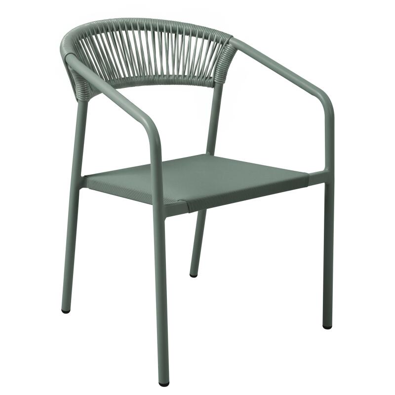 Chaise de jardin en aluminium et rotin synthétique avec accoudoirs