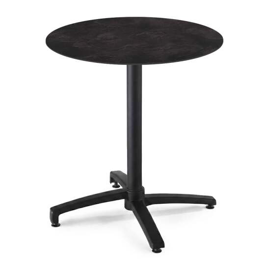 Table de jardin bistrot ronde inclinable en aluminium noir et HPL 4 personnes Ø70 cm | Oviala