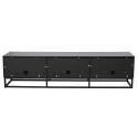 Meuble TV noir effet bois 180 cm