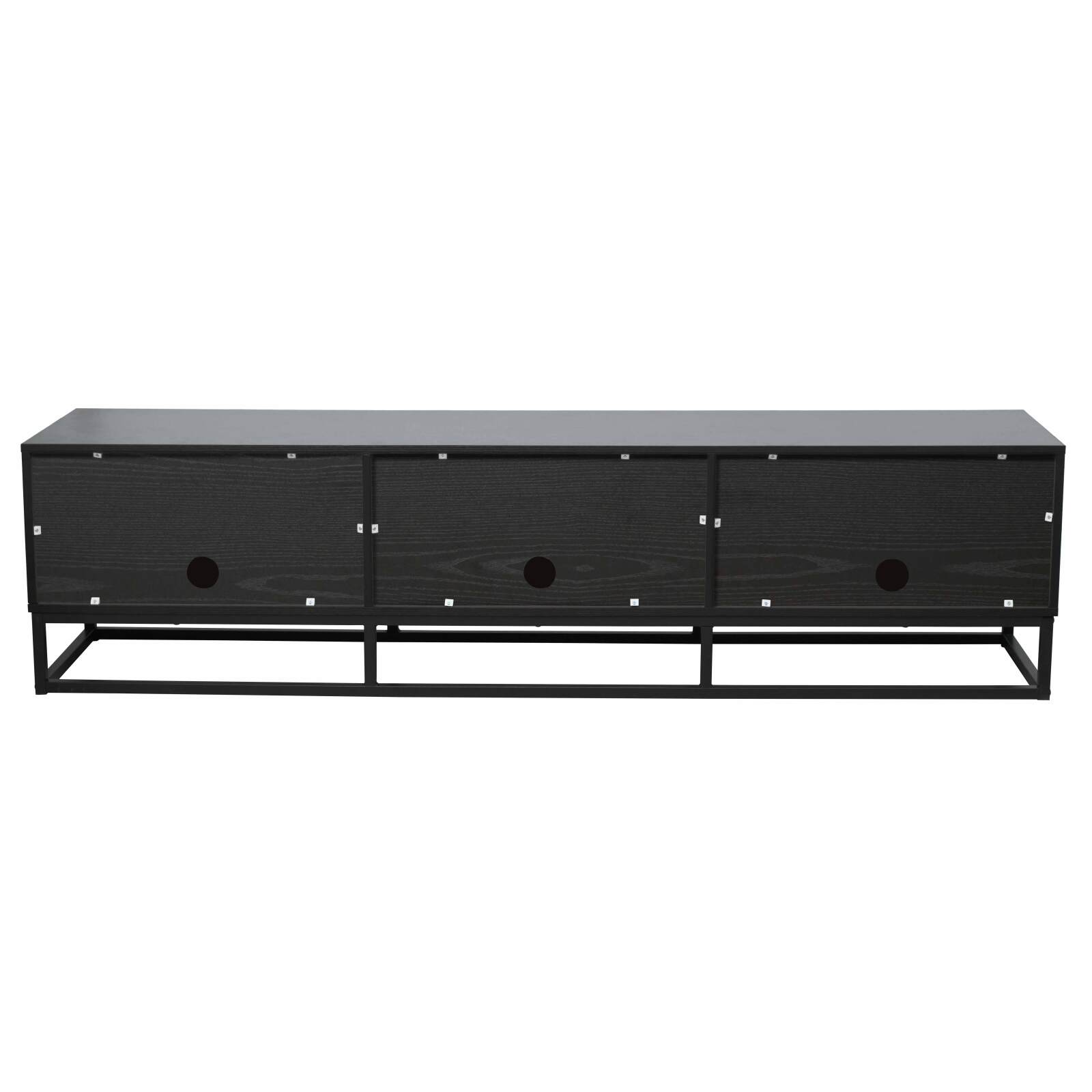 Meuble TV noir effet bois 180 cm