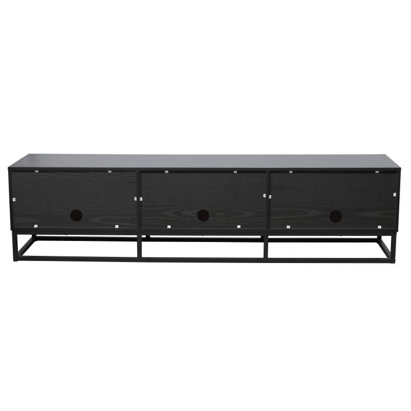 Meuble TV noir effet bois 180 cm (5/7)
