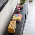 Meuble TV noir effet bois 180 cm