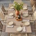 Table de jardin en métal 180x90 cm et 8 chaises dépareillés avec accoudoirs