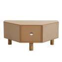 Meuble TV effet bois 120 cm en rotin synthétique style scandinave