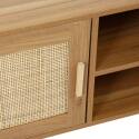 Meuble TV effet bois 120 cm en rotin synthétique style scandinave