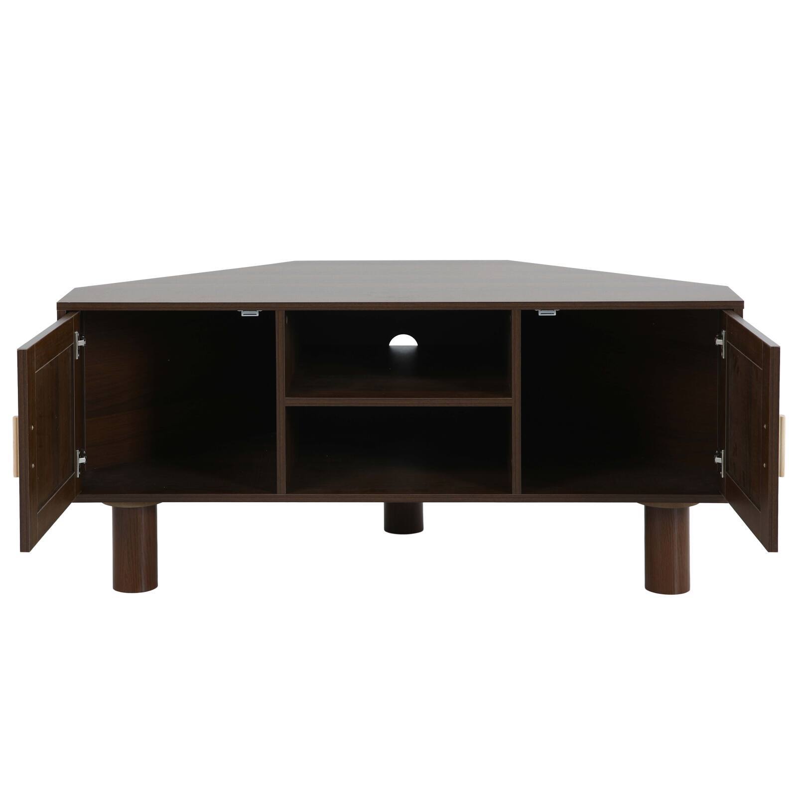 Meuble TV effet bois 120 cm en rotin synthétique style scandinave