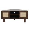 Meuble TV effet bois 120 cm en rotin synthétique style scandinave