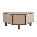 Meuble TV effet bois 120 cm en rotin synthétique style scandinave