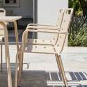 Table de jardin carrée en métal 120x120 cm et 8 chaises avec accoudoirs