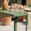 Table de jardin en métal 6 personnes 120x70 cm