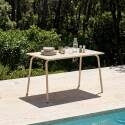 Table de jardin en métal 6 personnes 120x70 cm