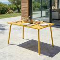 Table de jardin en métal 6 personnes 120x70 cm