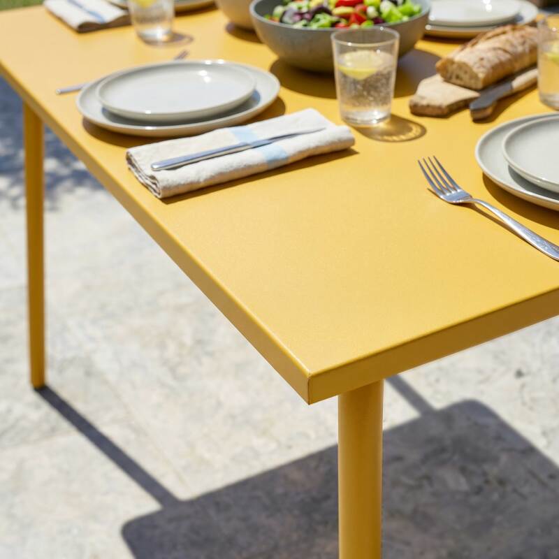 Table de jardin en métal 6 personnes 120x70 cm (3/7)
