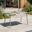 Table de jardin en métal 6 personnes 120x70 cm