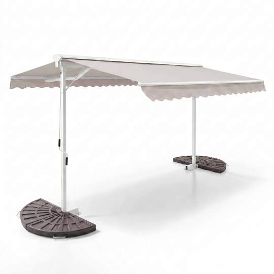 Store banne double pente (3 x 4m) et 4 dalles de lestage