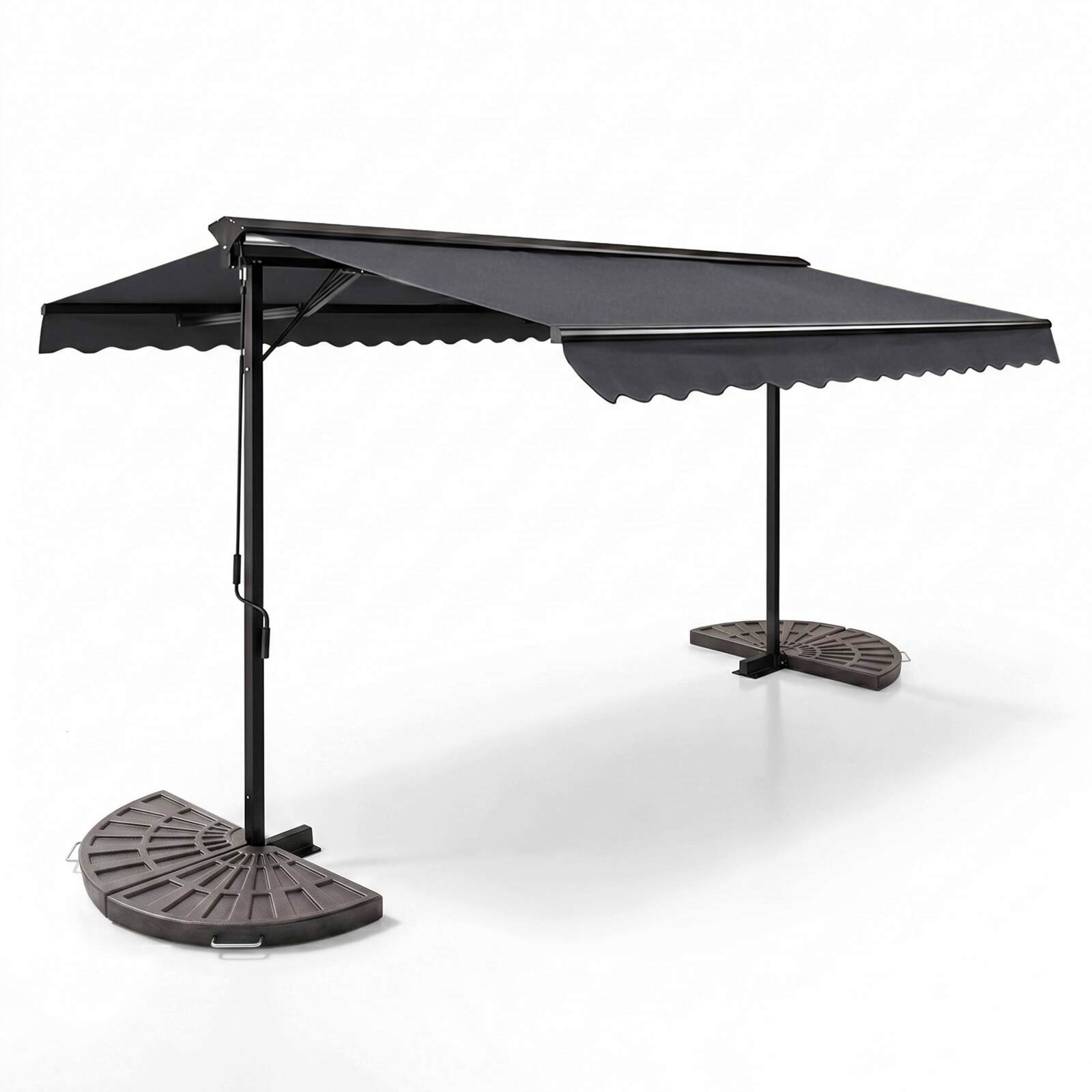 Store banne double pente (3 x 4m) et 4 dalles de lestage