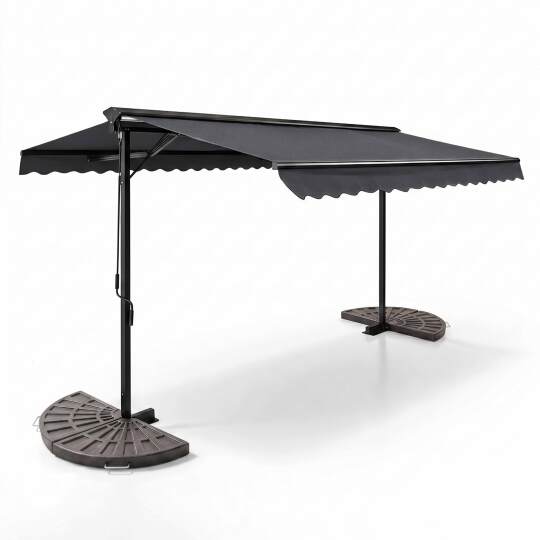 Store banne double pente avec coffre + 4 dalles de lestage | Oviala