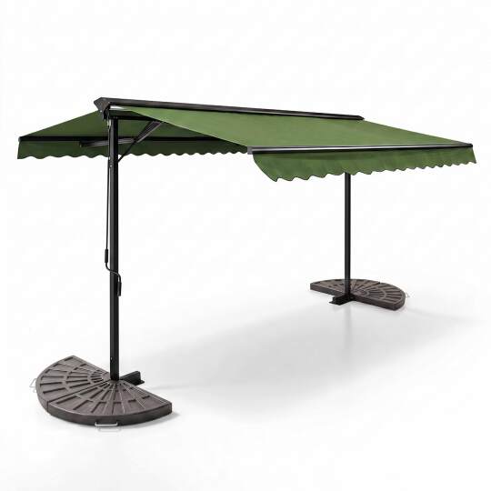 Store banne double pente avec coffre + 4 dalles de lestage | Oviala