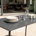 Table de jardin en métal 6 personnes 120x70 cm