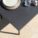 Table de jardin en métal 6 personnes 120x70 cm