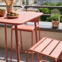 Table haute de jardin bistrot carrée en métal 70x70 cm et 2 chaises hautes