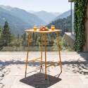 Table haute extérieure mange-debout 70x70x105 cm en métal