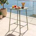 Table haute extérieure mange-debout 70x70x105 cm en métal