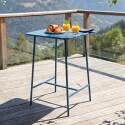 Table haute extérieure mange-debout 70x70x105 cm en métal
