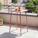 Table haute extérieure mange-debout 70x70x105 cm en métal