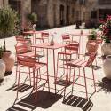 Table haute extérieure mange-debout 70x70x105 cm en métal